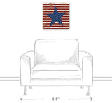 Stars and Stripes Distressed 16x16 Canvas Wall Art