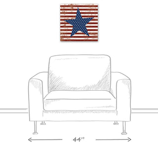 Stars and Stripes Distressed 16x16 Canvas Wall Art