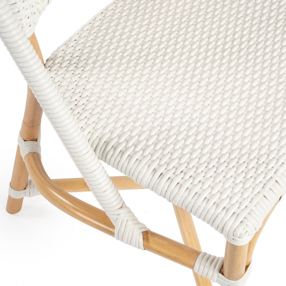 Tenor White and Black Rattan Side Chair