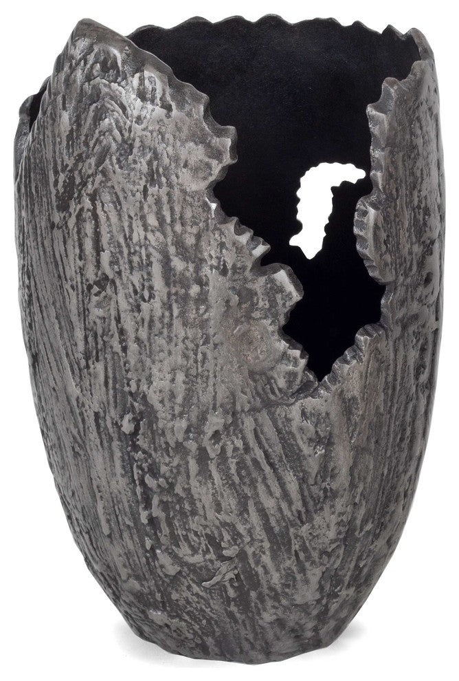 Terra Metal Vase, Large Grey