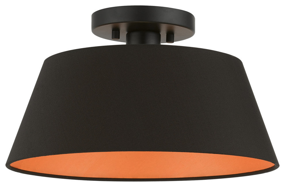 Livex Lighting 1 Light Black Semi-Flush Mount