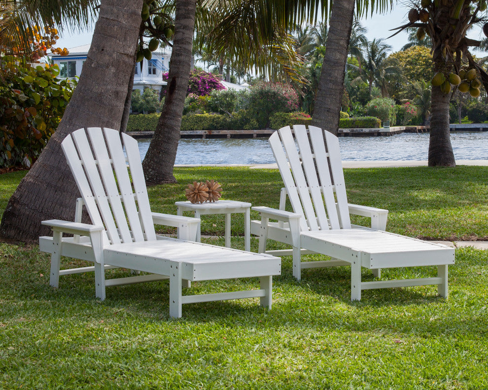 POLYWOOD South Beach Chaise 3-Piece Set, Slate Gray
