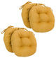 16" Solid Micro Suede Round Tufted Chair Cushions, Set of 4, Lemon