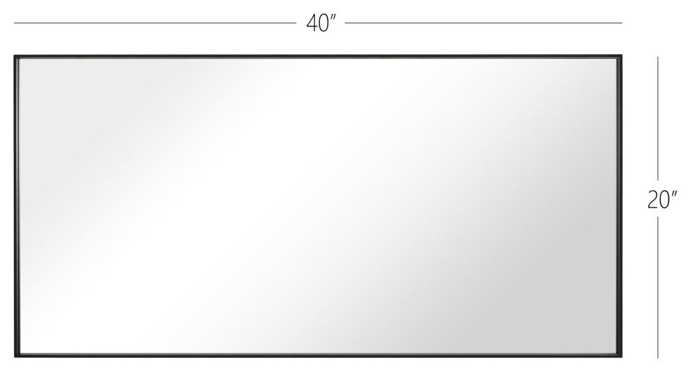 Rectangle Metal Framed Wall Mirror Bathroom Vanity Mirror, Black, 20"x40