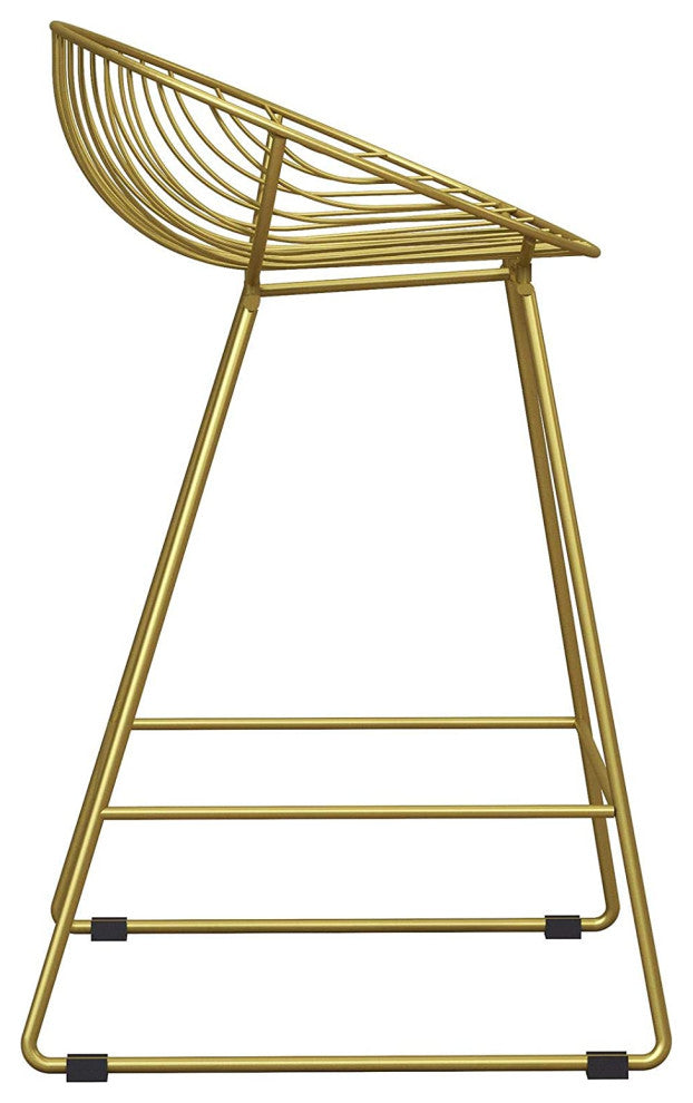 Classic Style Counter Bar Stool, Brass