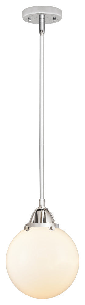 Beacon Mini Pendant, Polished Chrome, Matte White, Matte White