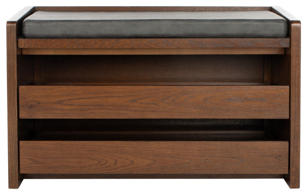 Gunner Storage Bench Walnut/Gray