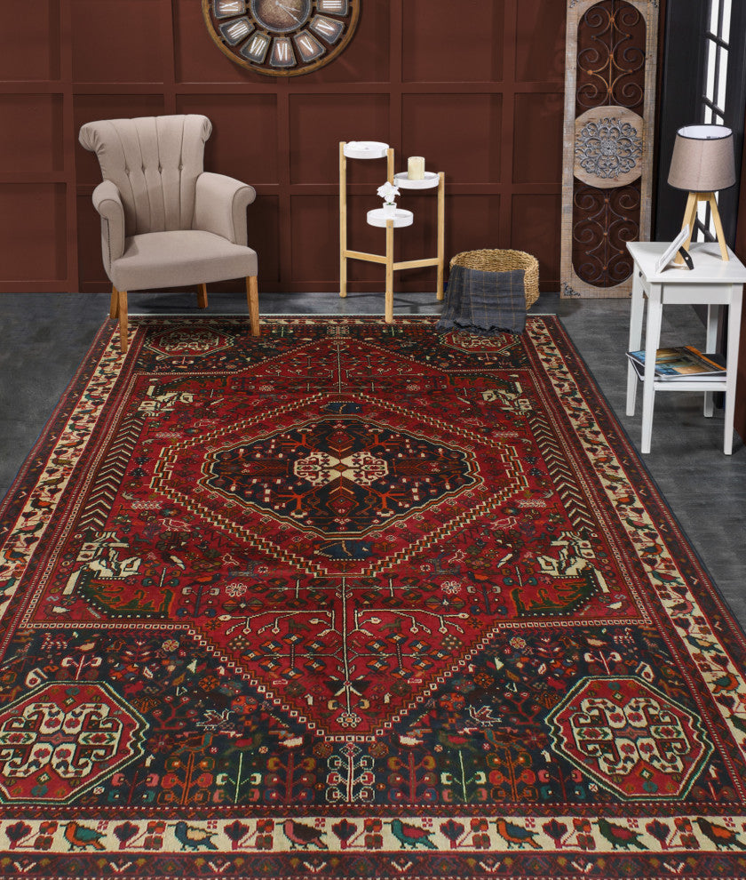 Fine Vintage Distressed Ronin Red Rug
