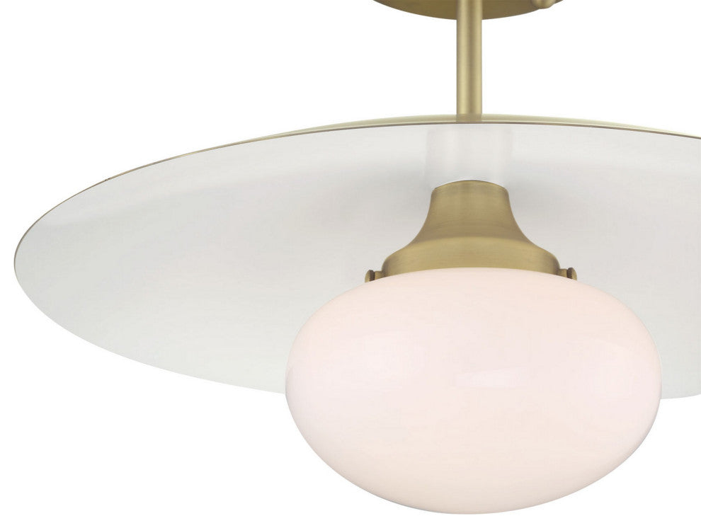 Declan Modern Disc Satin Brass 16" Semi-Flush Mount Ceiling Light