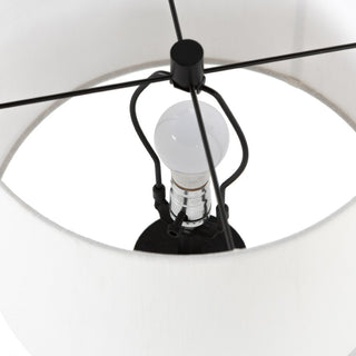 Innes Table Lamp Matte Black Cast Aluminum, White Silk