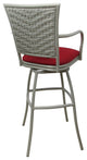 Outdoor Indoor Counter 26", 30" or Extra Tall 34" Bar Stool, Red Linen, 34"