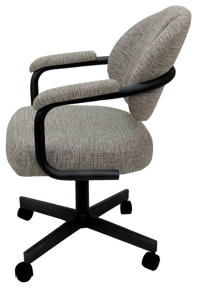 M-70 Caster Swivel Tilt Kitchen Chair with Wheels, Jetty June, Black