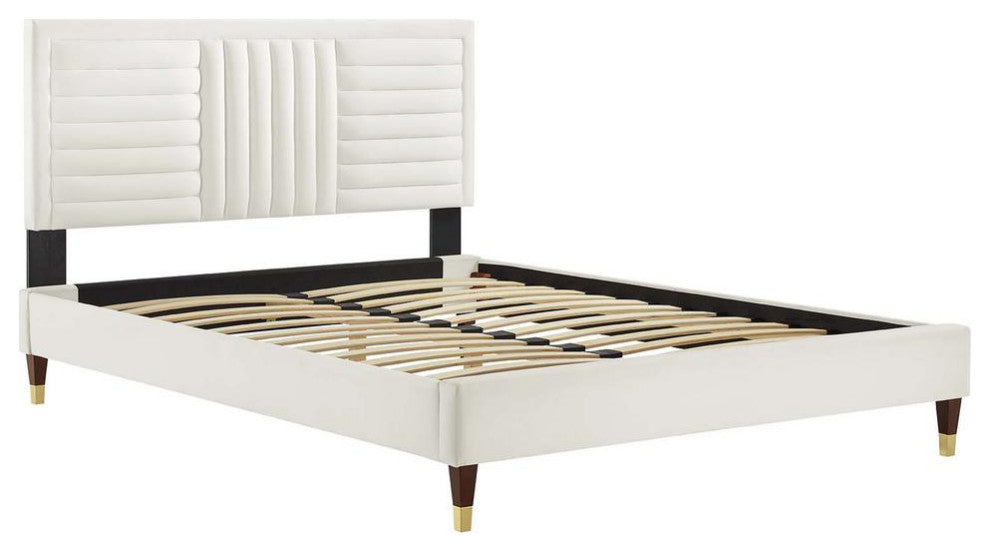 Sofia Channel Tufted Performance Velvet Full Platform Bed