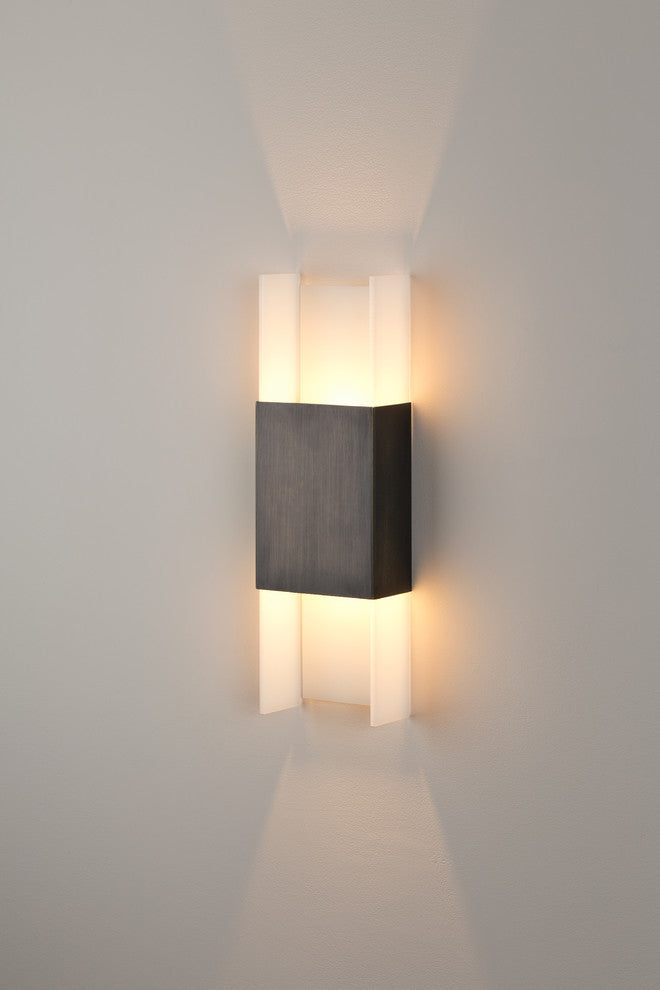 Ansa LED Wall Sconce, Oiled Bronze, Frosted