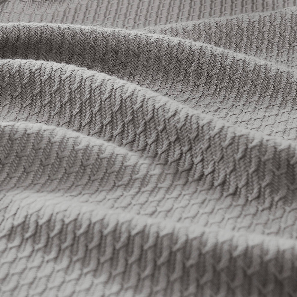 Madison Park Egyptian Cotton All-Season Woven Bedding Blanket, Grey