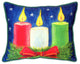 Pair of Betsy Drake Christmas Candles Large Indoor/Outdoor Pillows 16x20