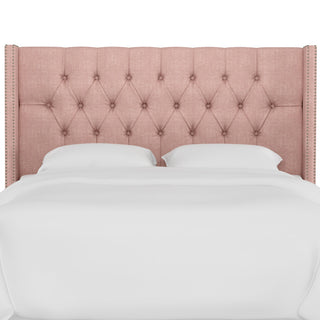 Monarch King Tufted Wingback Headboard, Zuma Rosequartz