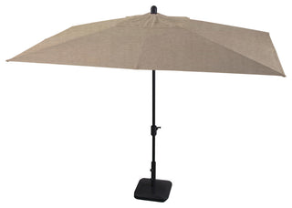 10'x6.5' Rectangular Auto Tilt Market Umbrella, Black Frame, Sunbrella, Taupe