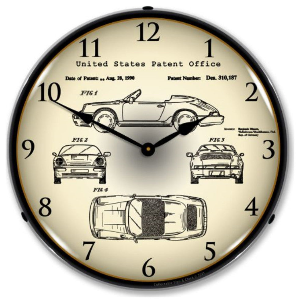 21031202 Porsche 911 1990 Patent Clock