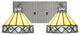 Edge 2-Light Bath Bar, Brushed Nickel Finish, 7" Diamond Peak Art Glass