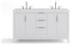 Elizabeth 60" Double Sink Carrara White Marble Vanity, Pure White