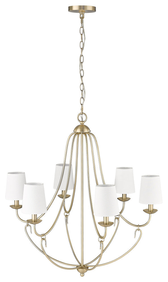 6 Light 28.5 in. Modern Gold Chandelier