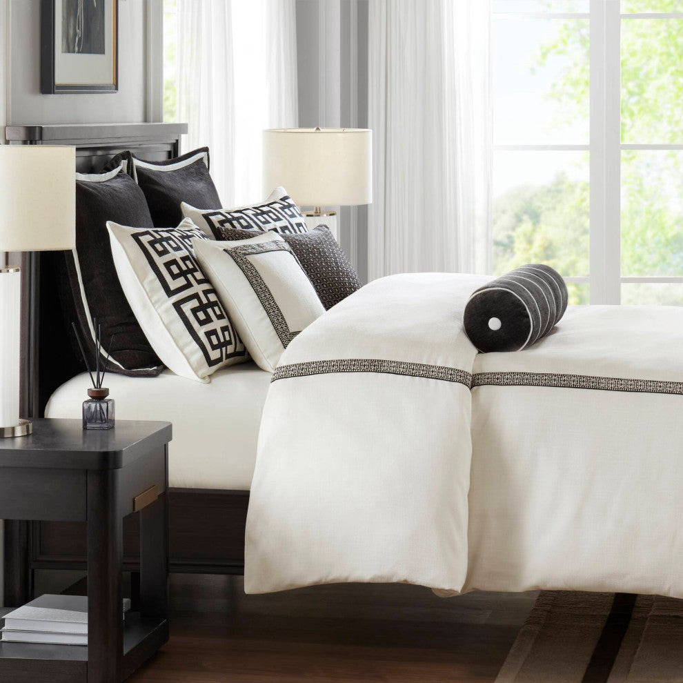 Madison Park Signature Embroidery Oversized Duvet Style Comforter Set