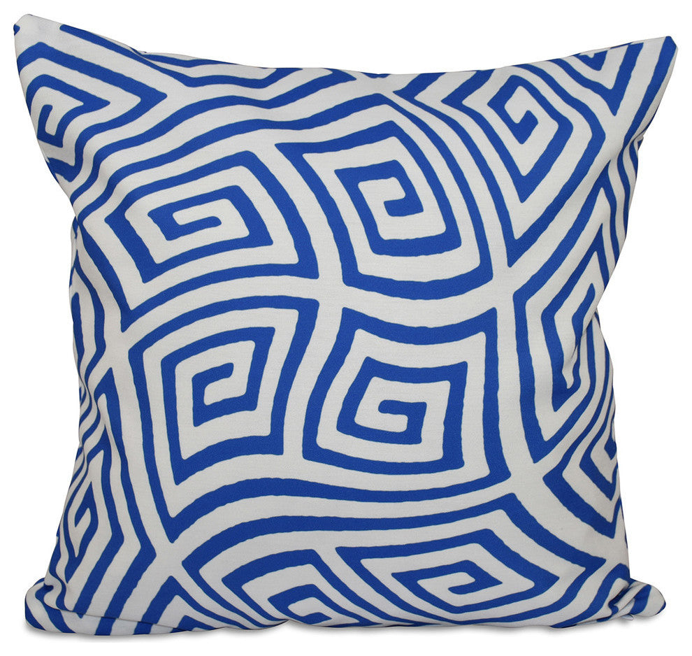 Geometric Decorative Pillow, Dazzling Blue, 18"x18"