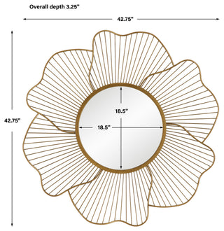 Uttermost 09912 Blossom 42-3/4" Diameter Sunburst Steel Framed - Antiqued Gold