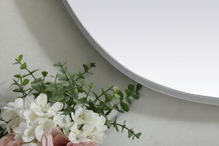 Metal Frame Oval Mirror 30X40 Inch, Silver