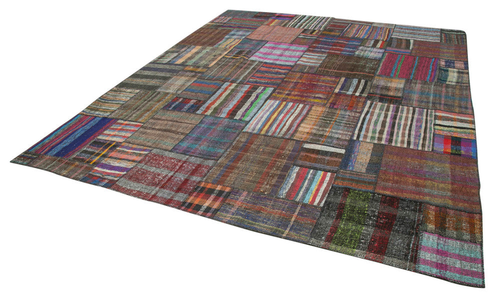 Rug N Carpet - Handmade Oriental 10' 9'' x 13' 3'' Tribal Patchwork Kilim Rug