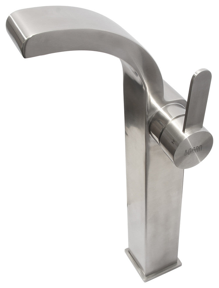Boann Priscilla Bathroom/Vessel Faucet, 15", Brushed Stainless Steel