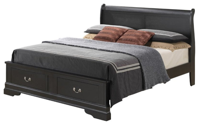 Volta Storage Bed, Black, Full