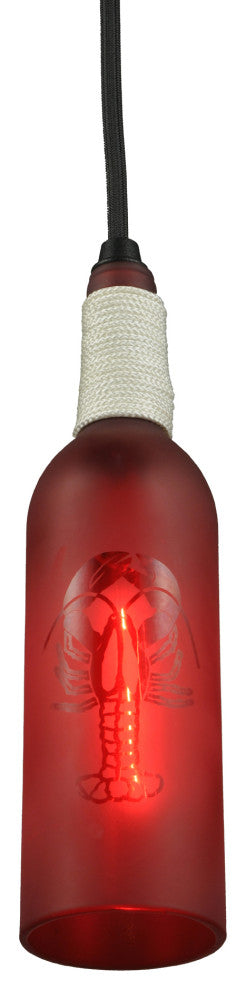 3W Coastal Collection Lobster Wine Bottle Mini Pendant