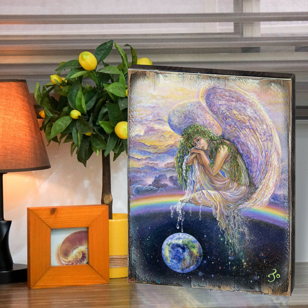Weep of the World Wall and Table Top Wooden Decor, 18x12