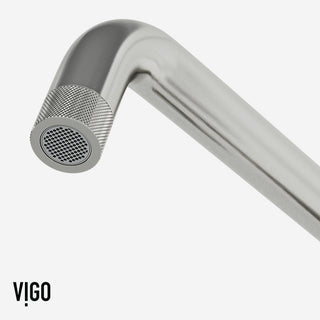 VIGO Cass 12" H 2-Handle Widespread Bridge Pull-Out Sprayer Kitchen Faucet, Stainless Steel