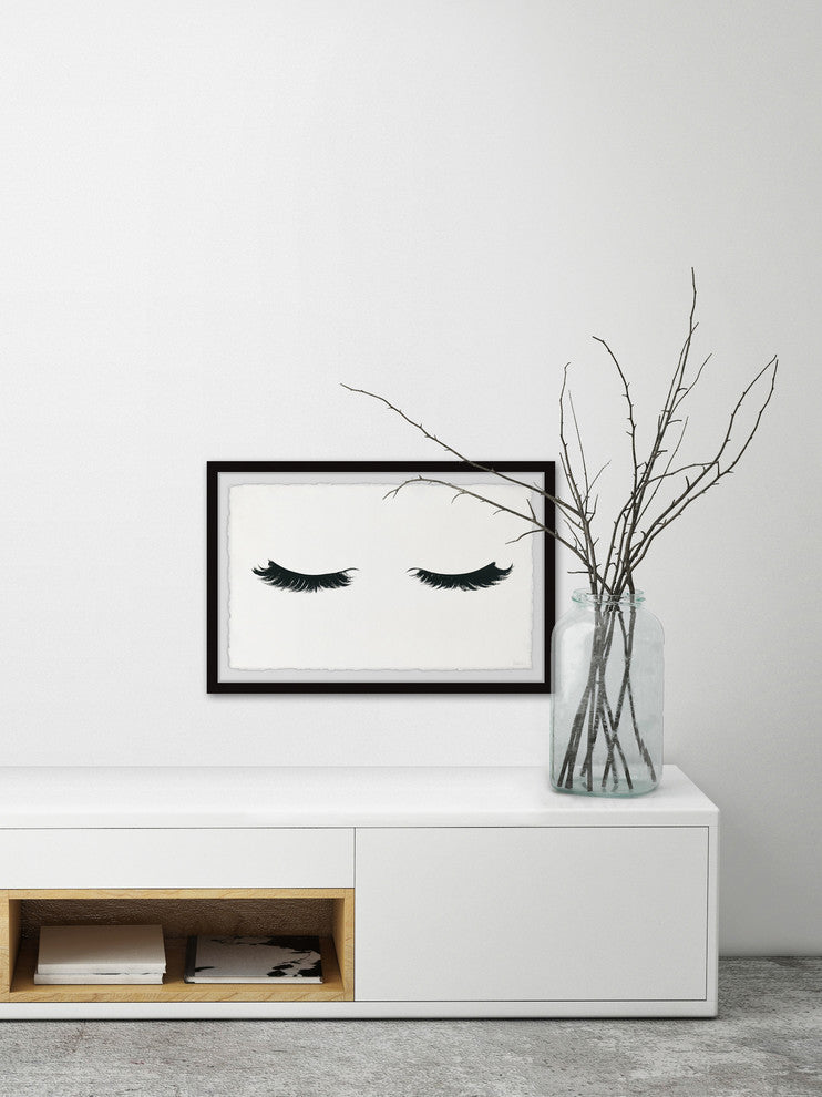 "Curly Lashes" Framed Painting Print, 12"x8"