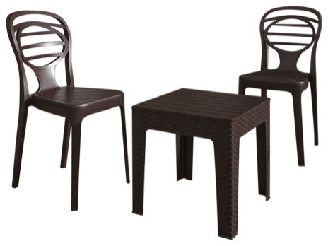 Kova Chairs & Trillia Table Set, Brown