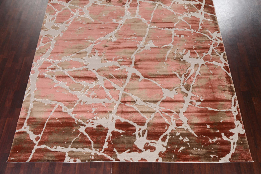 Abstract Transitional Turkish Oriental Rug Contemporary Carpets, 9'10" X 9'10"