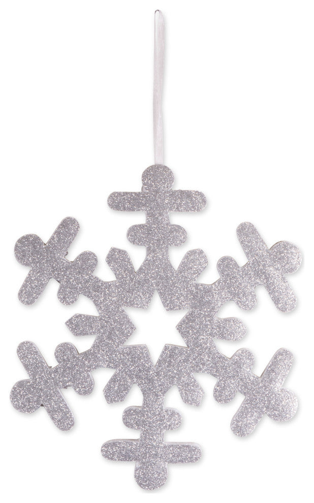 Hanging Foam Silver Snowflake, Set of 2