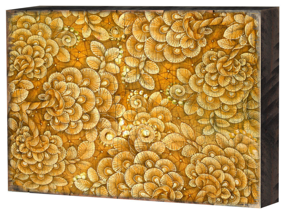 Decorative Pattern Wooden Block, 7"x5.5"