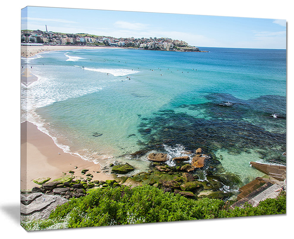 "Expansive Sydney Bondi Beach" Seashore Canvas Print, 20"x12"
