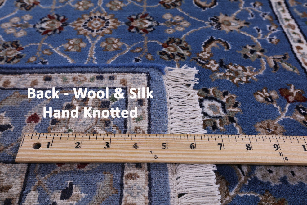 Runner Persian Nain Hand Knotted Wool & Silk Rug 2' 7" X 12' 3" - Q13151