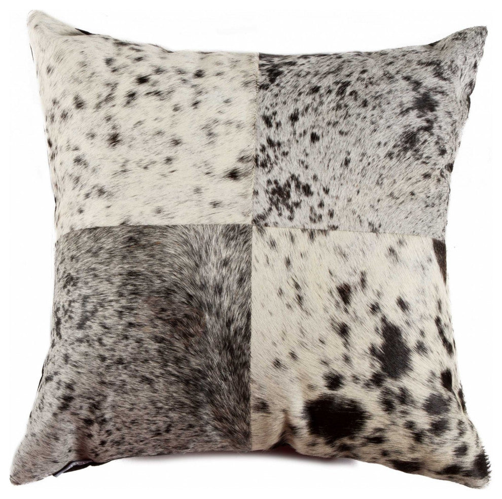 HomeRoots 18" x 18" x 5" Brilliant White Torino Kobe Cowhide Pillow