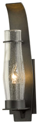Sea Coast Outdoor Sconce, Coastal Dark Smoke Finish, Seeded Clear Glass