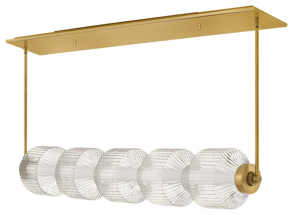 Fredrick Ramond Reign Medium Five Light Led Linear, Lacquered Brass