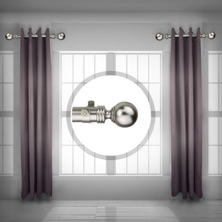 Serena 1.5" Side Curtain Rod, Satin Nickel, 18"