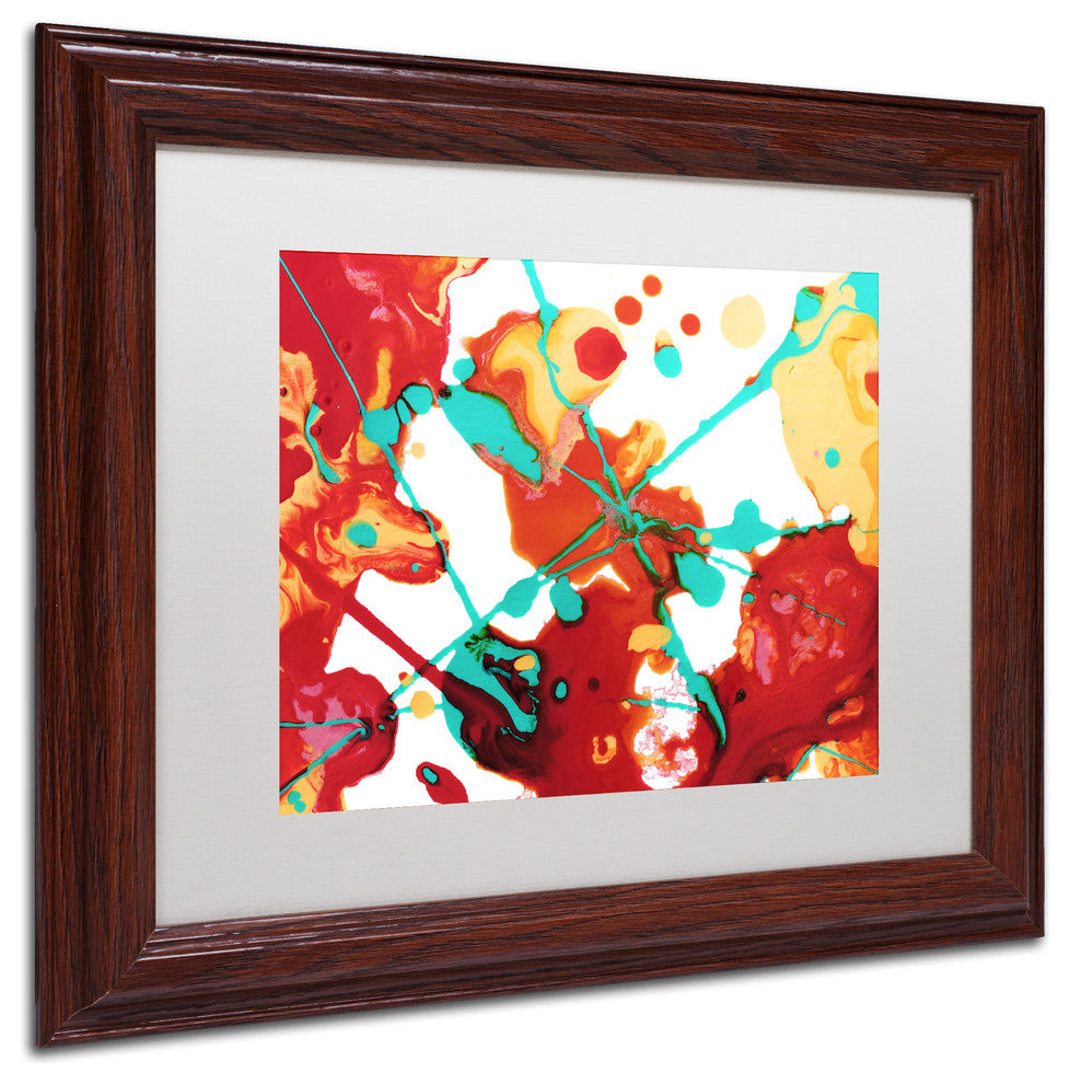 'Paint Party 1' Matted Framed Art, Wood Frame, White Matte, 14x11