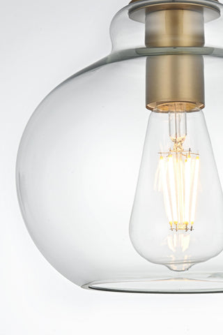 Home Living 8" Pendant Clear Shade, Satin Gold