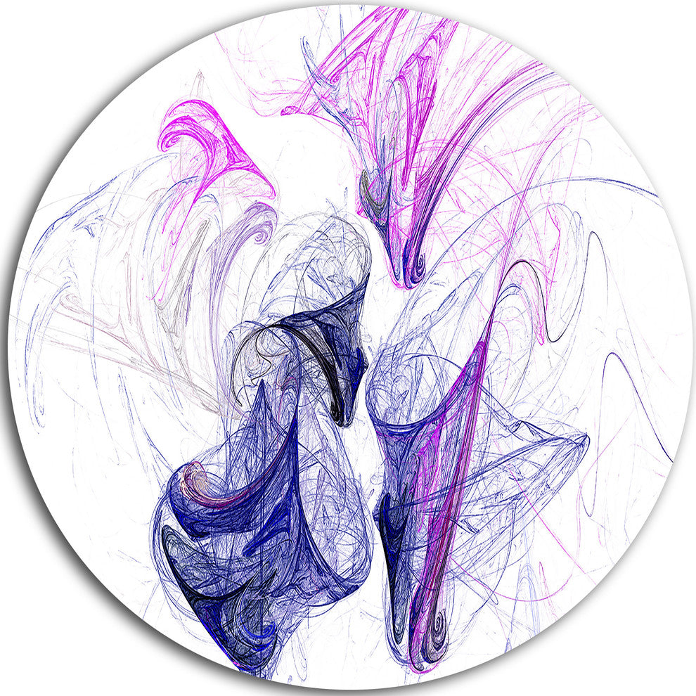 Colored Smoke Purple, Abstract Digital Art Disc Metal Wall Art, 23"